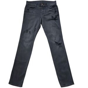 Ksubi Chitch Black Distressed Ripped Slim Tapered Denim Jeans Mens 31 x 32